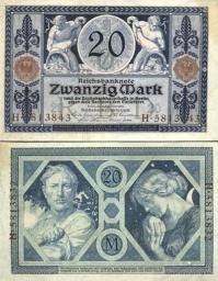 *20 Mariek Nemecko 1915, P63 UNC - Kliknutím na obrázok zatvorte -